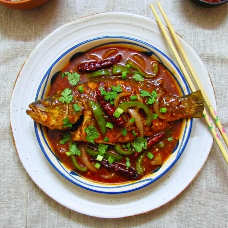 Whole Vetki in Smoke Chilli Sauce